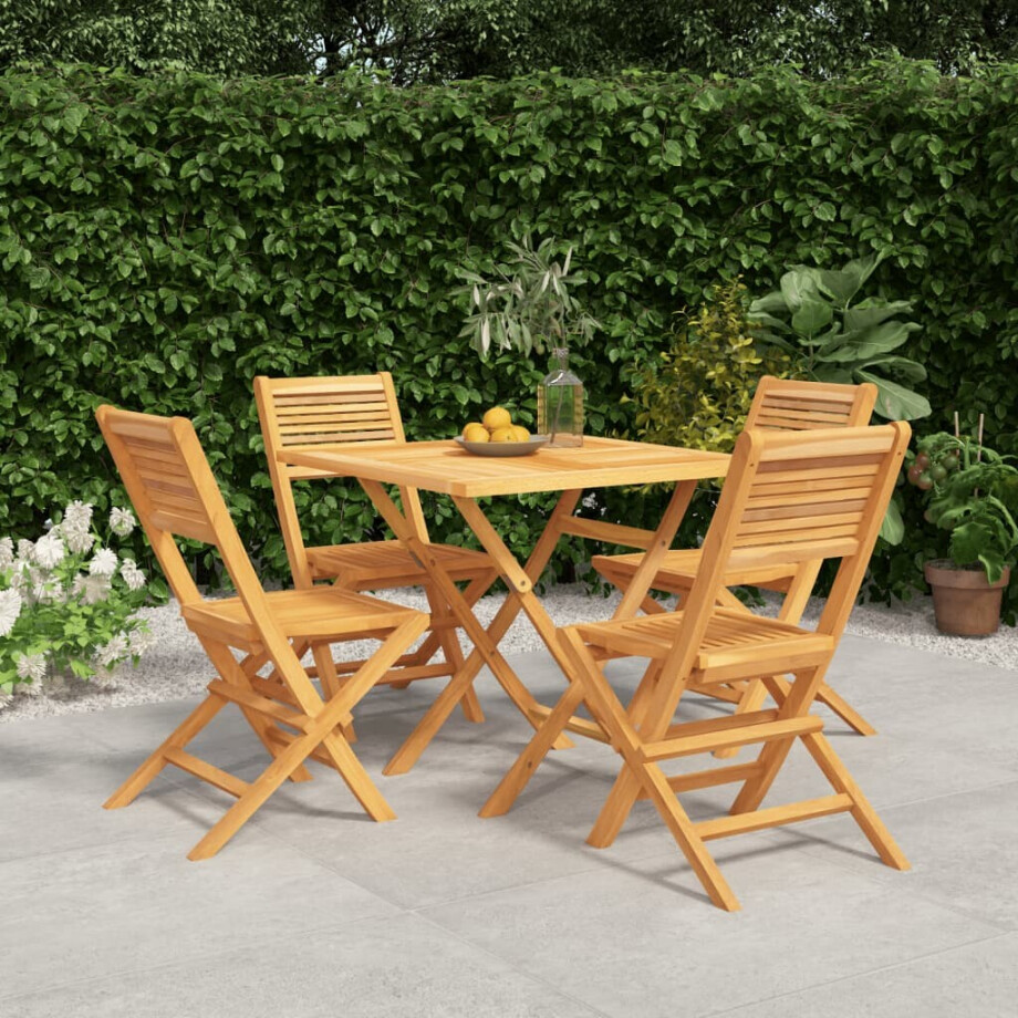 vidaXL 5-delige Tuinset massief teakhout afbeelding 1