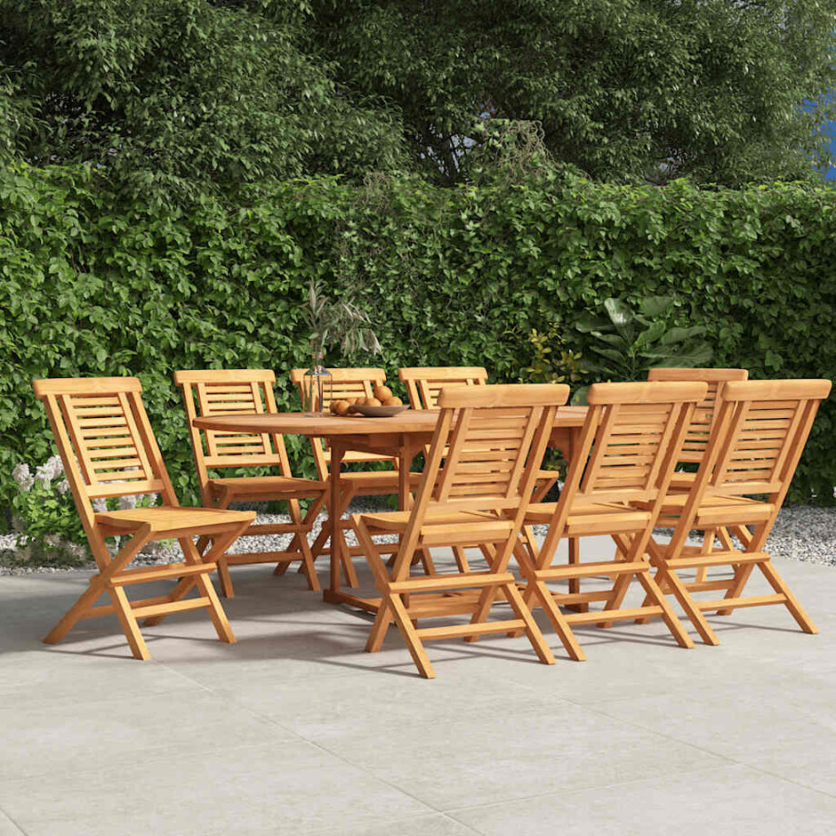 vidaXL Tuinstoelen inklapbaar 8 st 47x63x90 cm massief teakhout vidaXL Tuinstoelen inklapbaar 8 st 47x63x90 cm massief teakhout afbeelding 1
