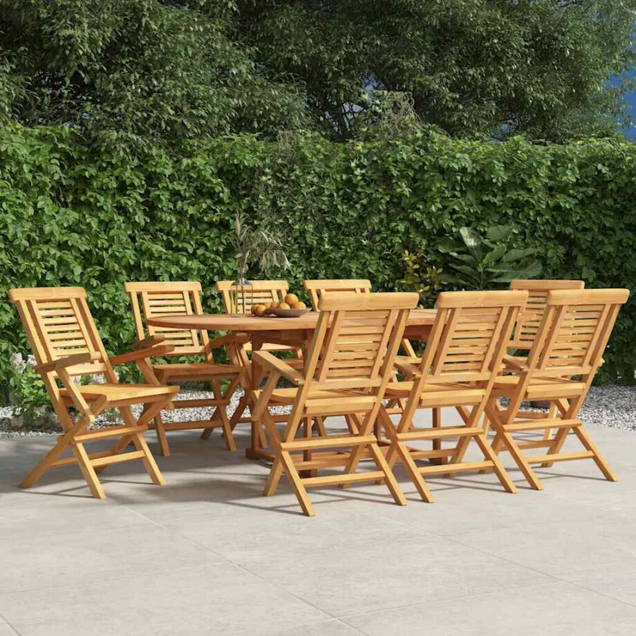 vidaXL Tuinstoelen 8 st inklapbaar 56x63x90 cm massief teakhout vidaXL Tuinstoelen 8 st inklapbaar 56x63x90 cm massief teakhout afbeelding 1