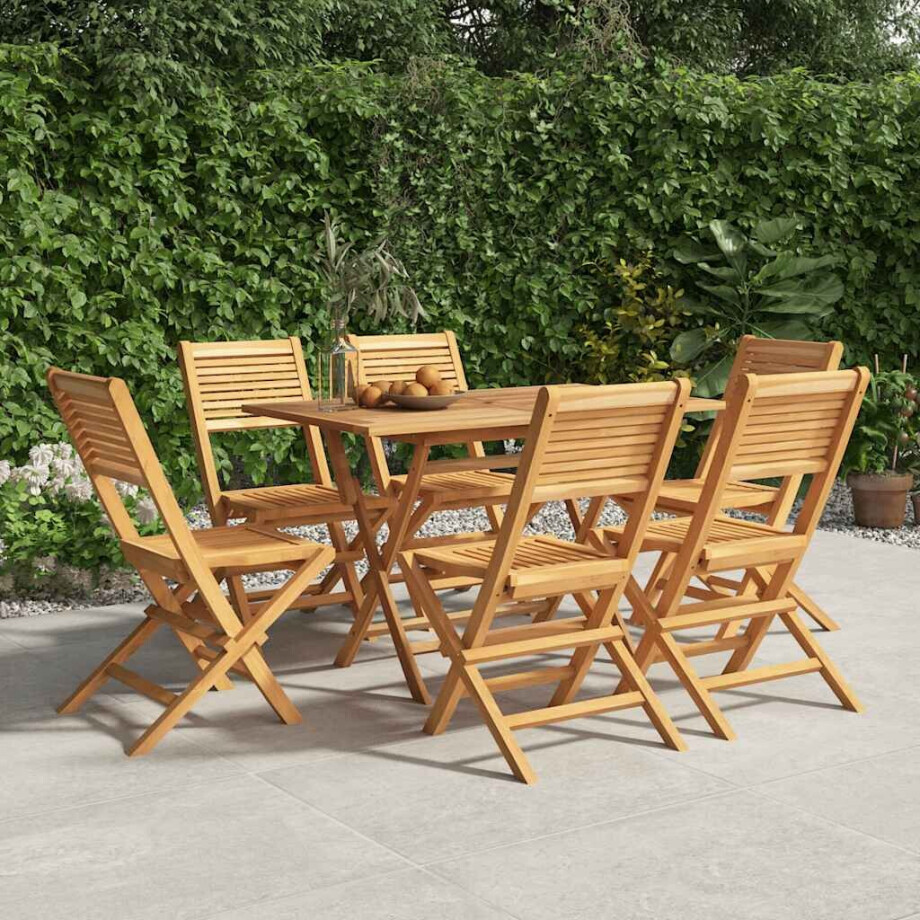vidaXL Tuinstoelen inklapbaar 6 st 47x62x90 cm massief teakhout afbeelding 1