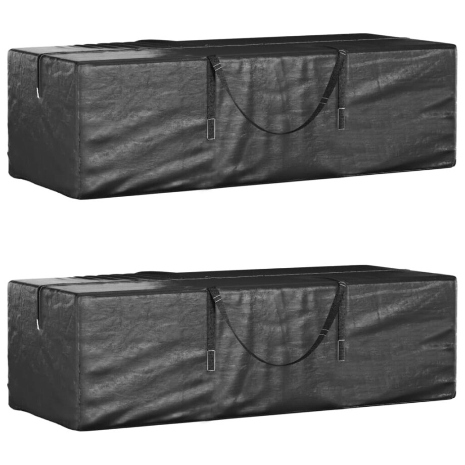 vidaXL Opbergtassen tuinkussens 2 st 135x40x55 cm polyetheen zwart vidaXL Opbergtassen tuinkussens 2 st 135x40x55 cm polyetheen zwart afbeelding 1