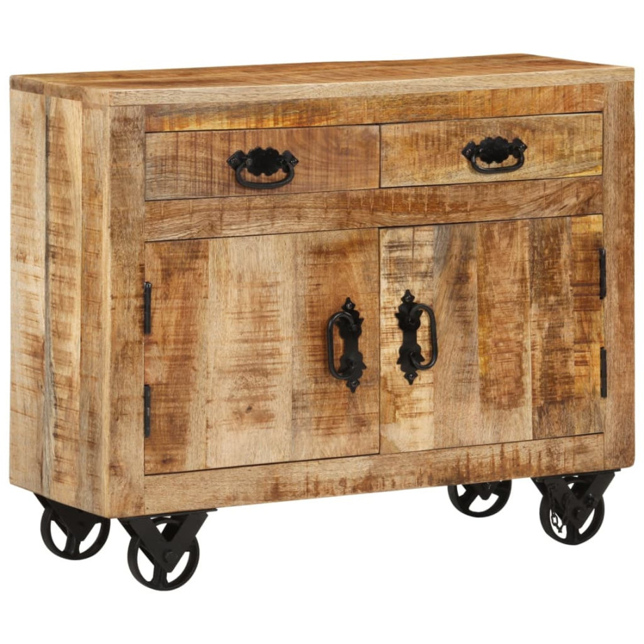 vidaXL Dressoir 80x30x65 cm massief ruw mangohout afbeelding 1