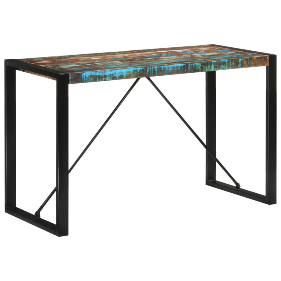 vidaXL Eettafel 120x55x76 cm massief gerecycled hout afbeelding 1