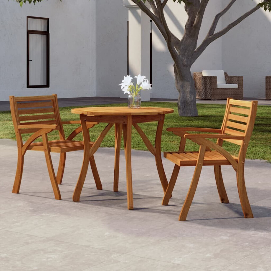 vidaXL Tuintafel Ø 85 cm massief acaciahout afbeelding 1