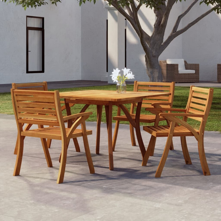 vidaXL Tuintafel 110x110x75 cm massief acaciahout afbeelding 1