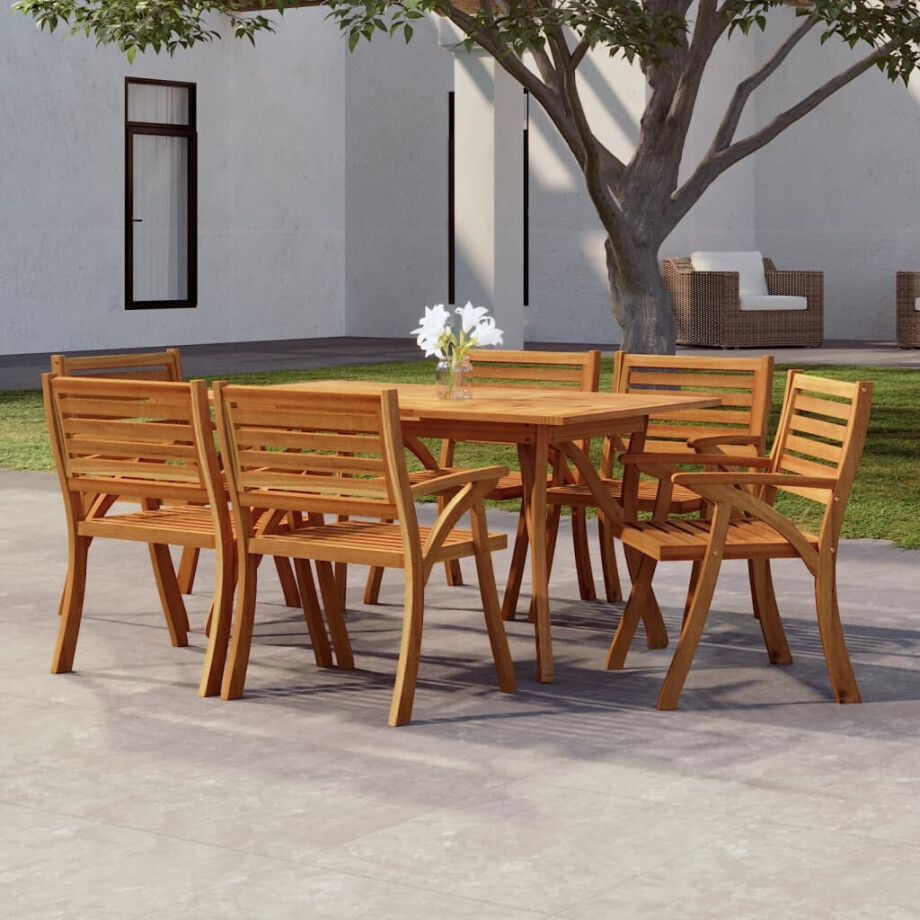 vidaXL Tuintafel 150x90x75 cm massief acaciahout afbeelding 1