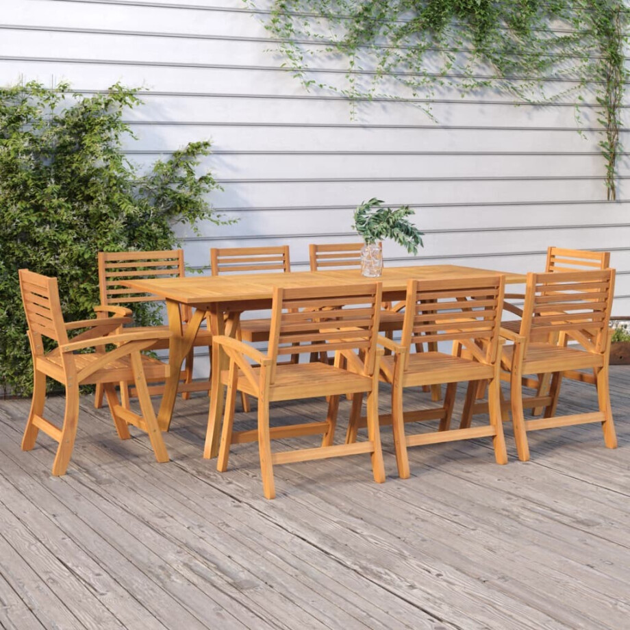 vidaXL Tuintafel 200x90x75 cm massief acaciahout afbeelding 1