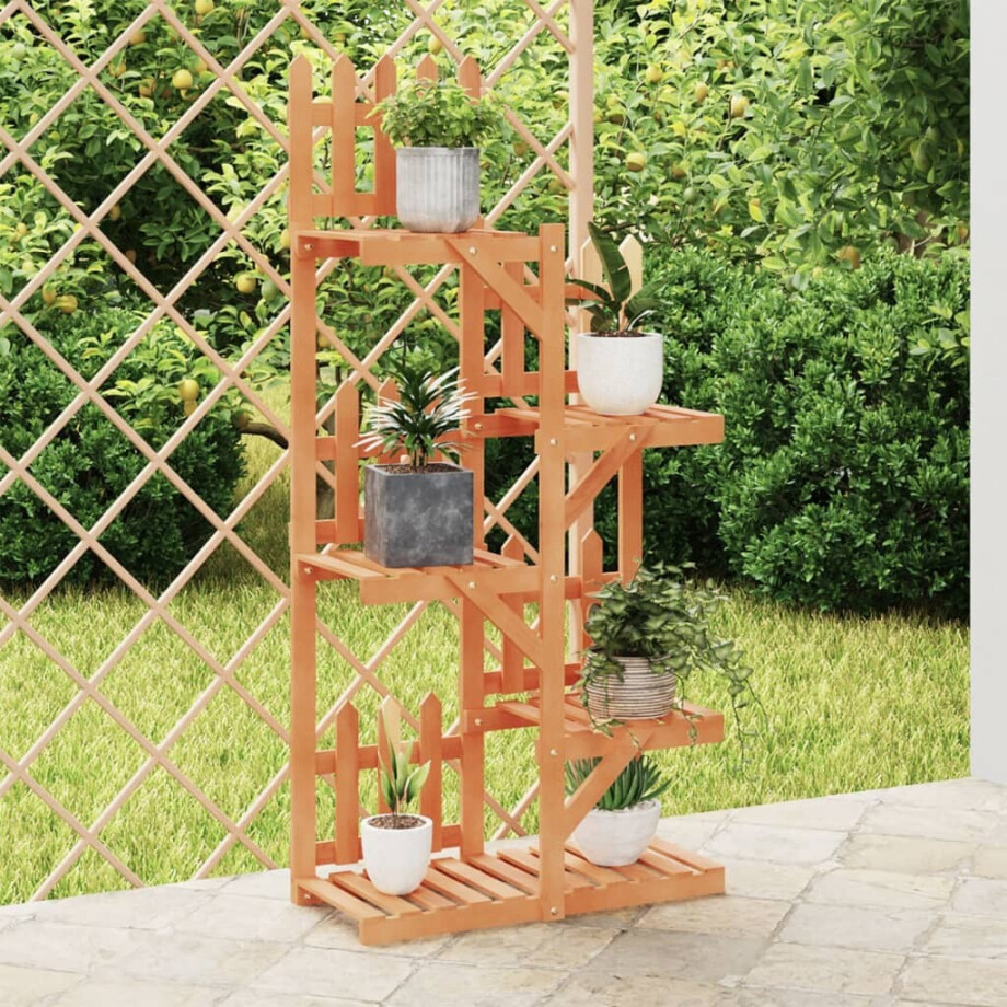 vidaXL Plantenstandaard 60x25x130 cm massief vurenhout afbeelding 1