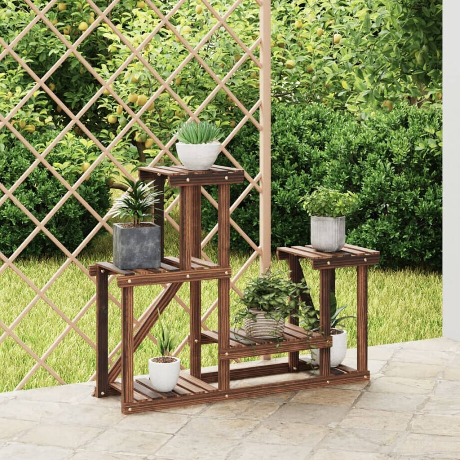 vidaXL Plantenstandaard 90x25x73,5 cm massief vurenhout afbeelding 1