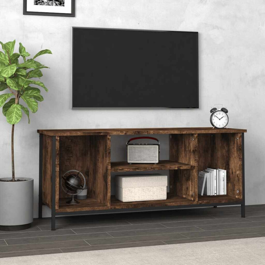 vidaXL Tv-meubel 102x35x45 cm bewerkt hout gerookt eikenkleurig afbeelding 1