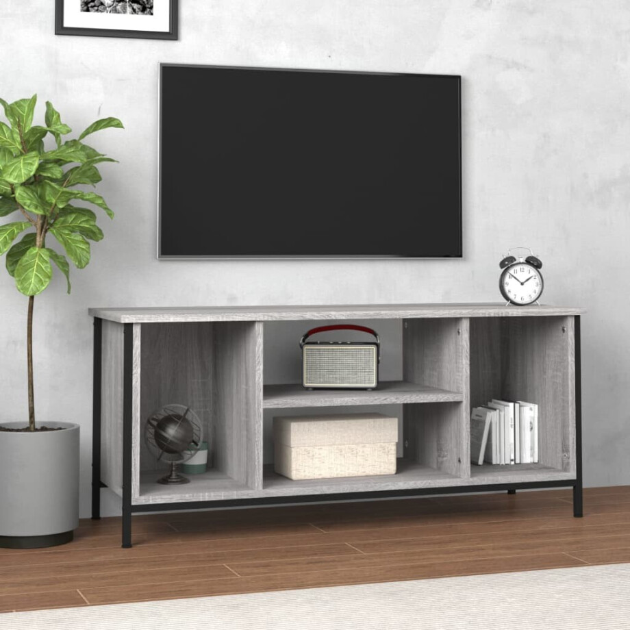 vidaXL Tv-meubel 102x35x45 cm bewerkt hout grijs sonoma eikenkleurig afbeelding 1