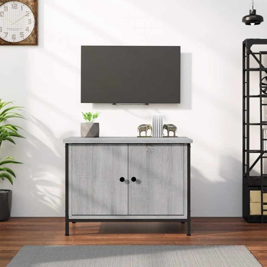 vidaXL Tv-meubel met deuren 60x35x45 cm bewerkt hout grijs sonoma afbeelding 1