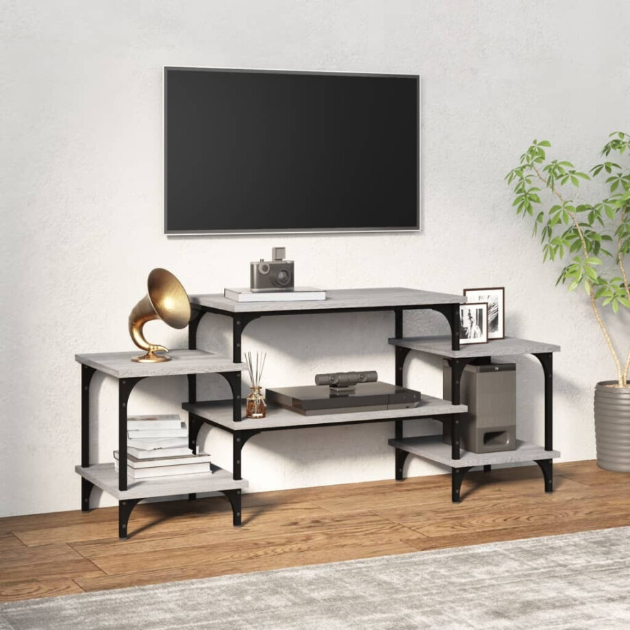 vidaXL Tv-meubel 117x35x52 cm bewerkt hout grijs sonoma eikenkleurig vidaXL Tv-meubel 117x35x52 cm bewerkt hout grijs sonoma eikenkleurig afbeelding 1