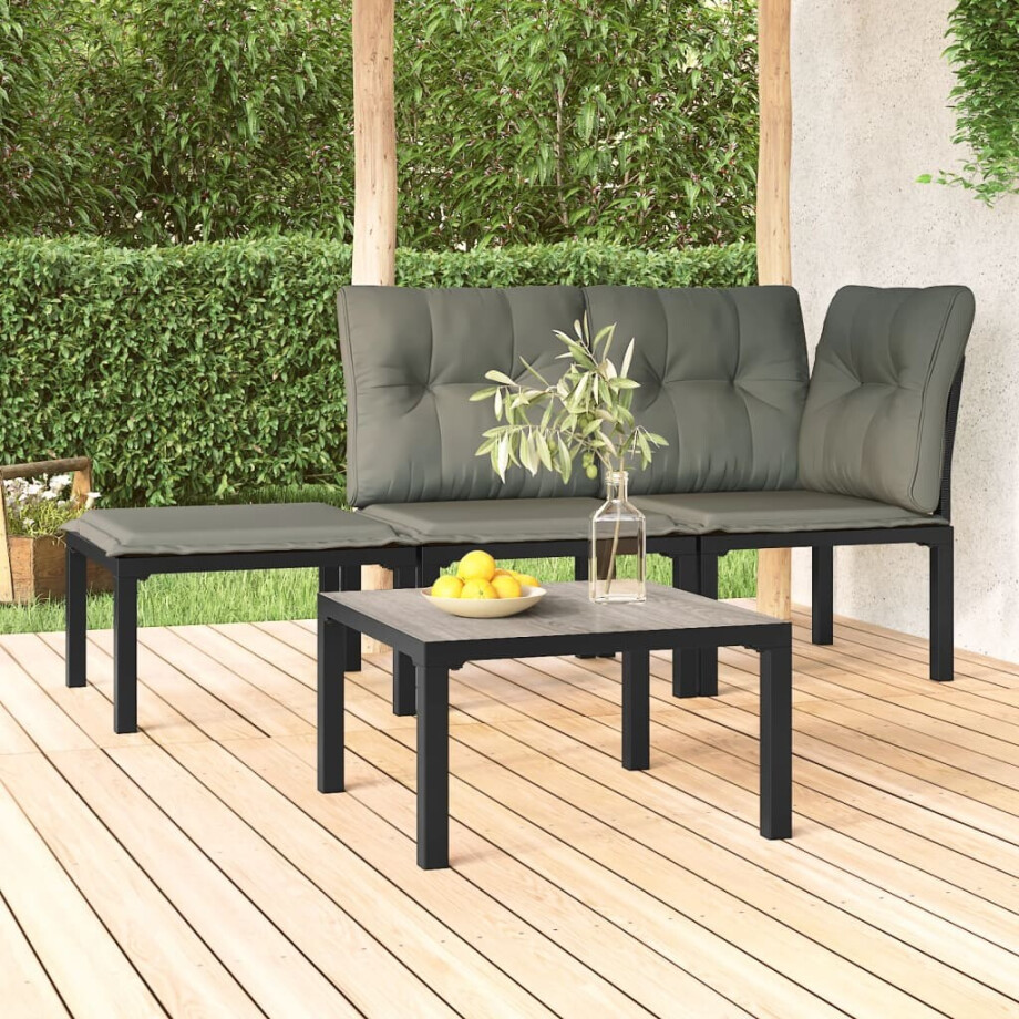 vidaXL Salontafel tuin 55x55x31 cm DPC en staal grijs vidaXL Salontafel tuin 55x55x31 cm DPC en staal grijs afbeelding 1