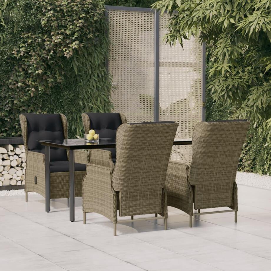 vidaXL 5-delige Tuinset poly rattan bruin vidaXL 5-delige Tuinset poly rattan bruin afbeelding 1