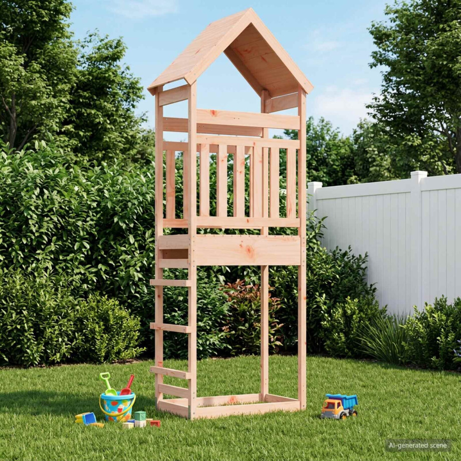 vidaXL Buiten Speeltoren Naturel 53 x 85 x 264 cm Massief Douglas hout afbeelding 1