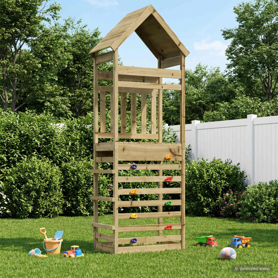 vidaXL Buiten Speeltoren Naturel Massief Impregneerd Vurenhout afbeelding 1