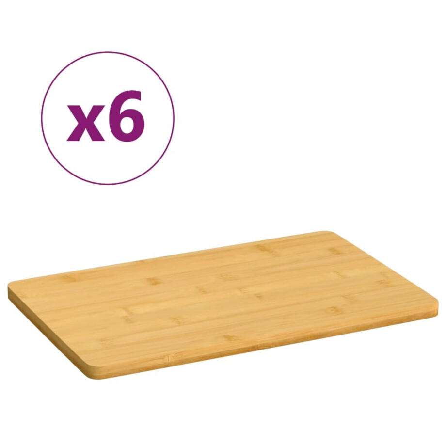 vidaXL Ontbijtborden 6 st 22x14x0,8 cm bamboe afbeelding 1