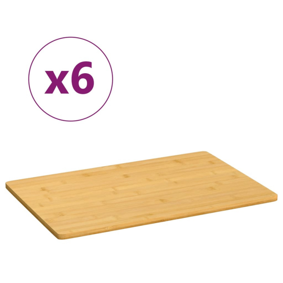 vidaXL Ontbijtborden 6 st 35x23x0,8 cm bamboe afbeelding 1