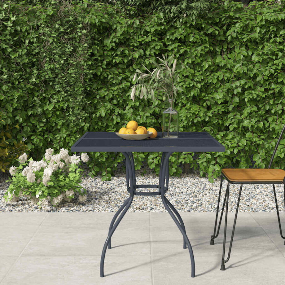 vidaXL Tuintafel 80x80x72,5 cm staal gaas antracietkleurig afbeelding 1