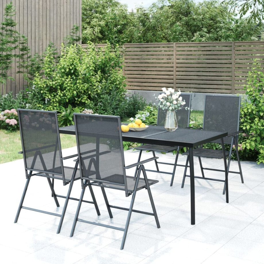 vidaXL Tuintafel 165x80x72 cm staalgaas antracietkleurig afbeelding 1