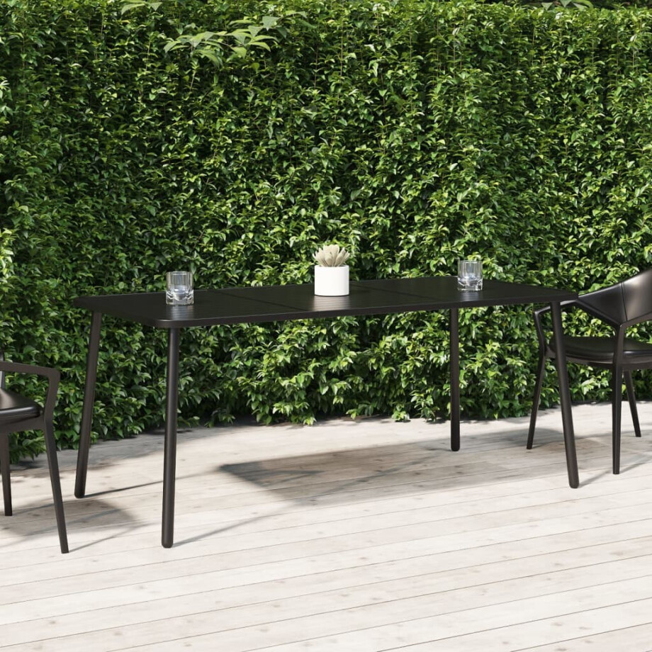 vidaXL Tuintafel 165x80x71 cm staal antracietkleurig afbeelding 1