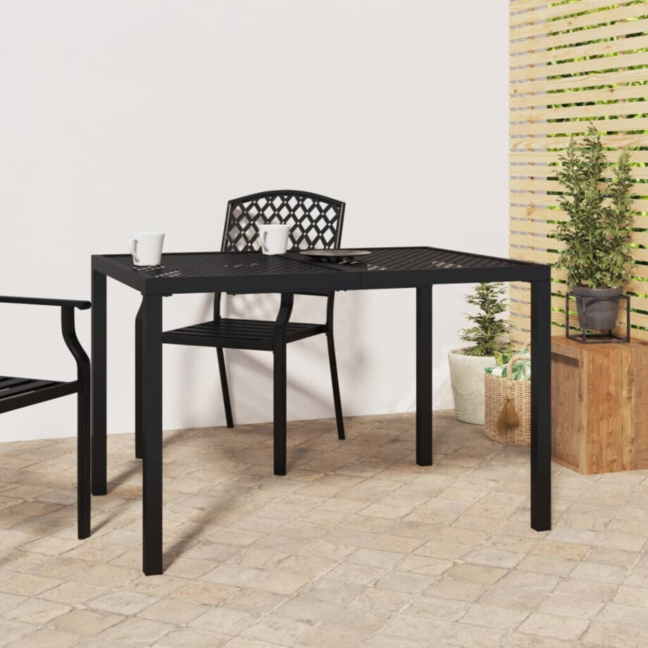 vidaXL Tuintafel 110x80x72 cm staal antracietkleurig afbeelding 1