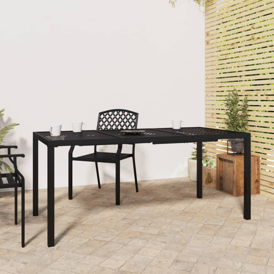 vidaXL Tuintafel 165x80x72 cm staal antracietkleurig afbeelding 1