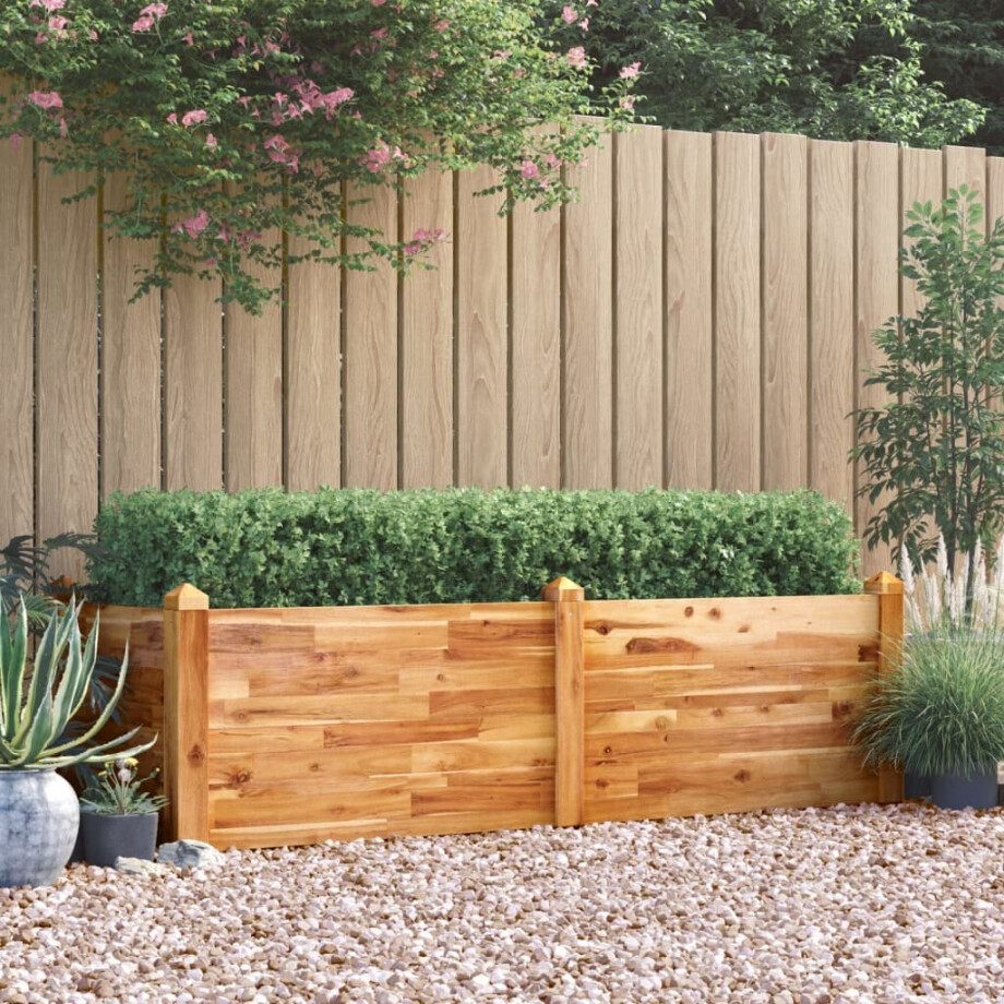 vidaXL Plantenbak verhoogd 160x60x44 cm massief acaciahout afbeelding 1