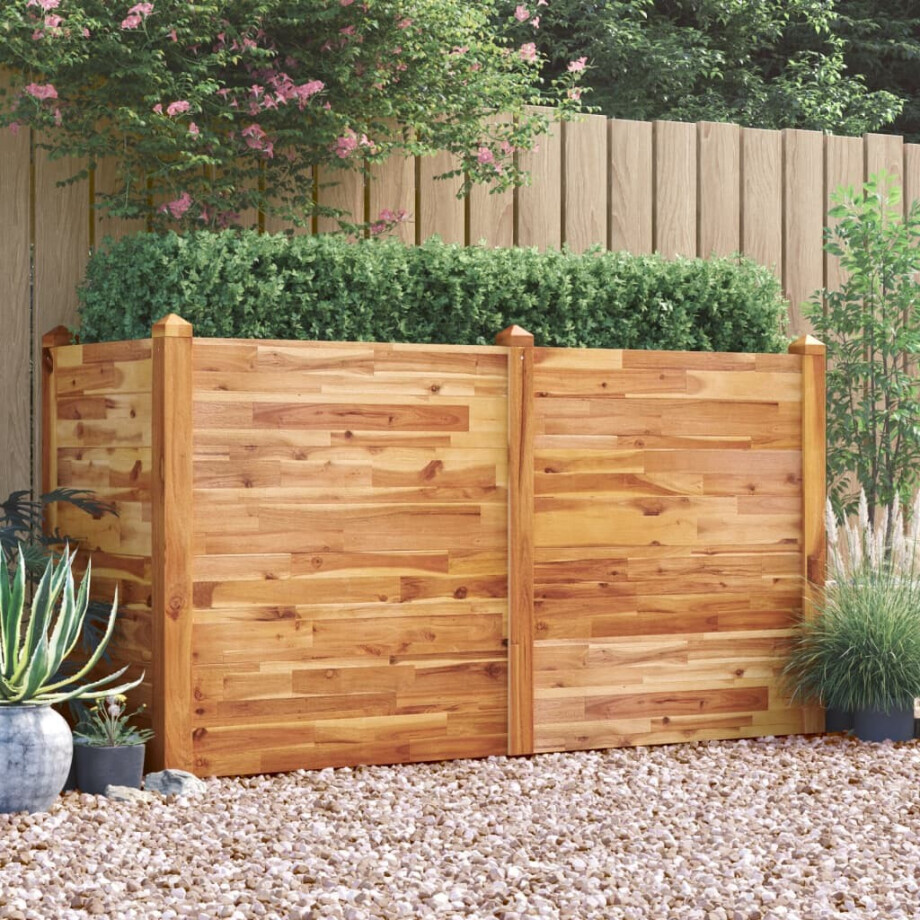 vidaXL Plantenbak verhoogd 160x60x84 cm massief acaciahout afbeelding 1