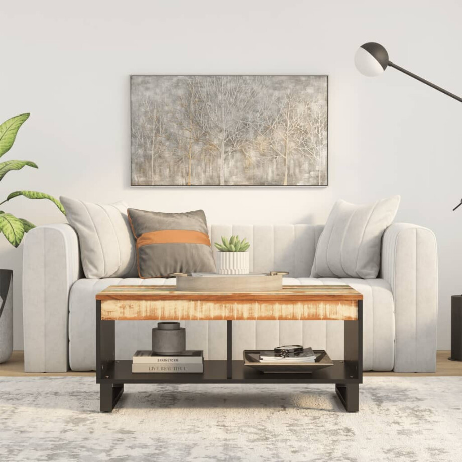 vidaXL Salontafel 90x50x40 cm massief gerecycled hout afbeelding 1