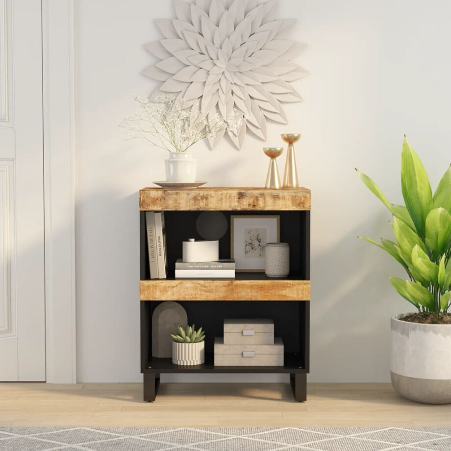 vidaXL Bijzetkast 60x33x75 cm massief mangohout afbeelding 1