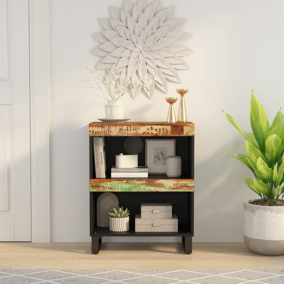 vidaXL Bijzetkast 60x33x75 cm massief gerecycled hout afbeelding 1