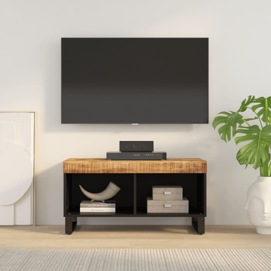 vidaXL Tv-meubel 85x33x43,5 cm massief mangohout vidaXL Tv-meubel 85x33x43,5 cm massief mangohout afbeelding 1