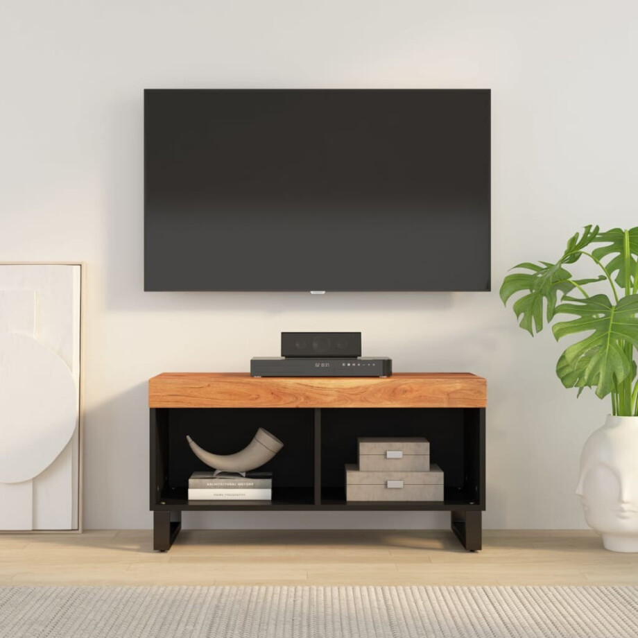 vidaXL Tv-meubel 85x33x43,5 cm massief acaciahout afbeelding 1
