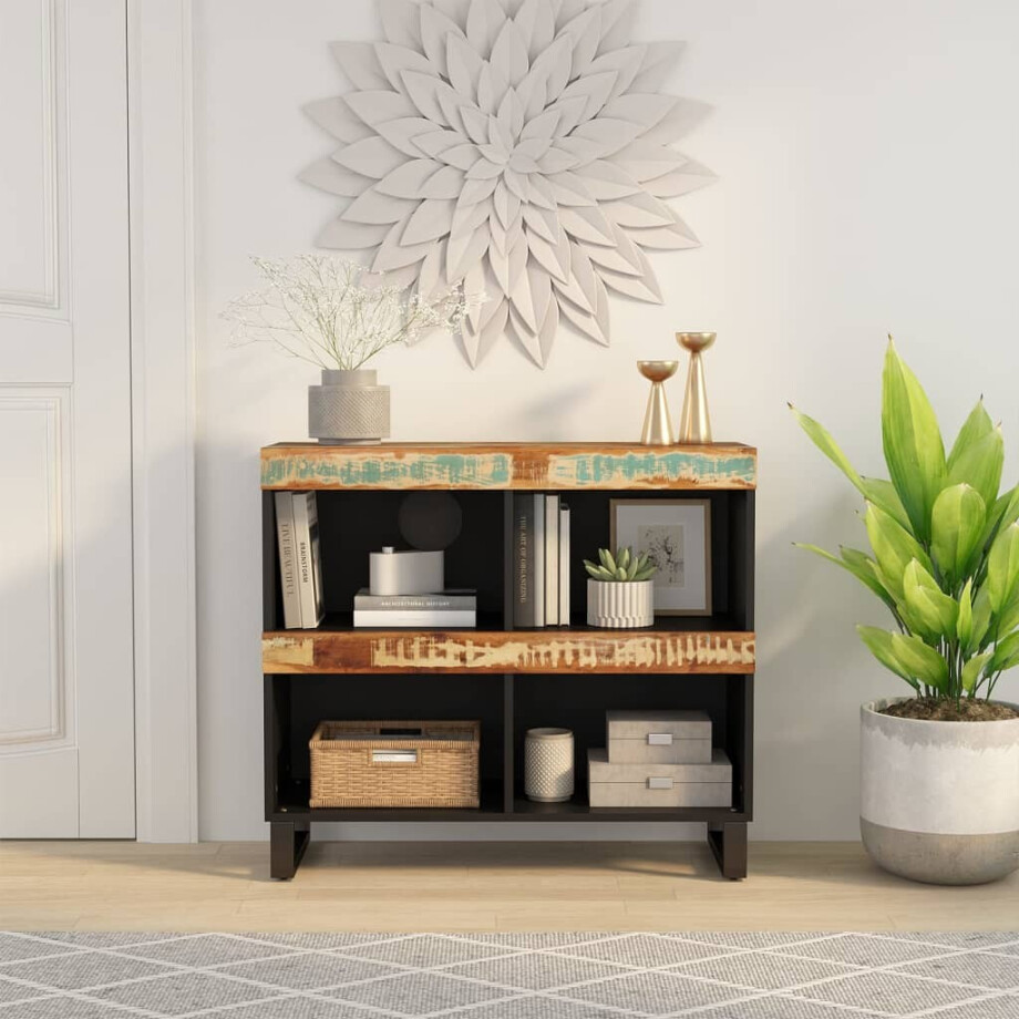 vidaXL Bijzetkast 85x33x75 cm massief gerecycled hout afbeelding 1