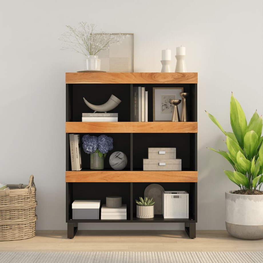 vidaXL Bijzetkast 85x33x107 cm massief acaciahout afbeelding 1