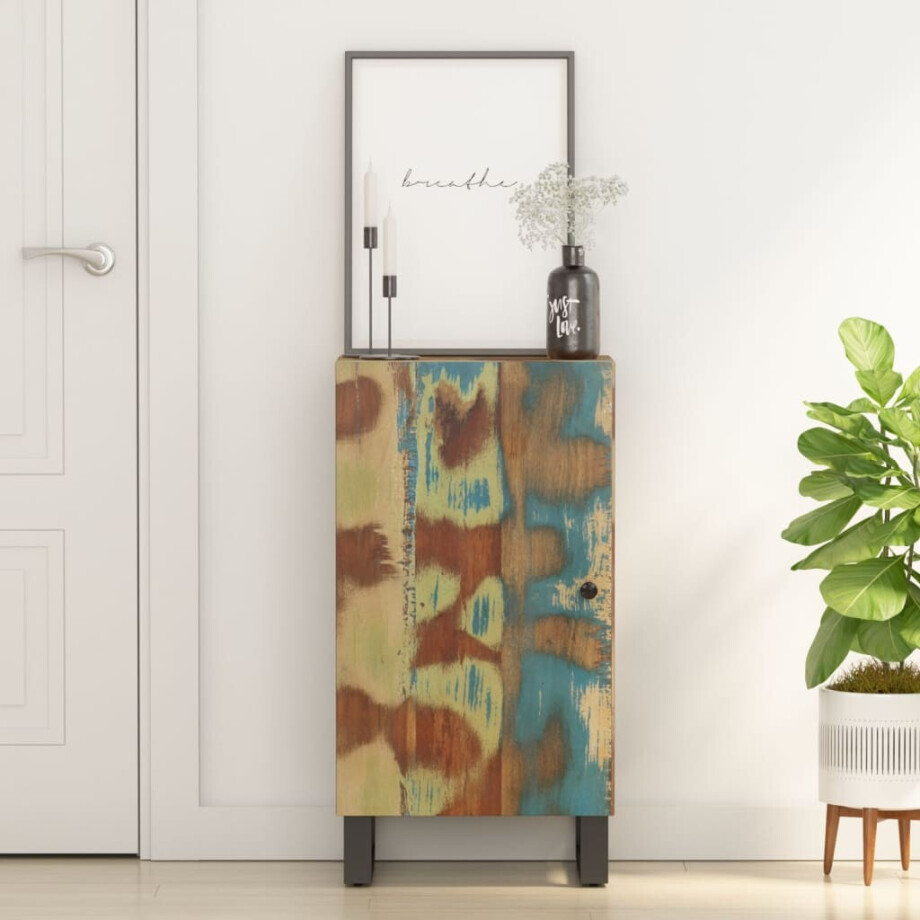 vidaXL Dressoir met deur 40x31x75 cm massief gerecycled hout vidaXL Dressoir met deur 40x31x75 cm massief gerecycled hout afbeelding 1