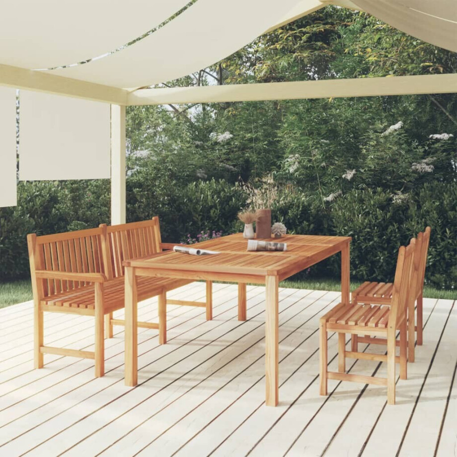 vidaXL 4-delige Tuinset massief teakhout afbeelding 1