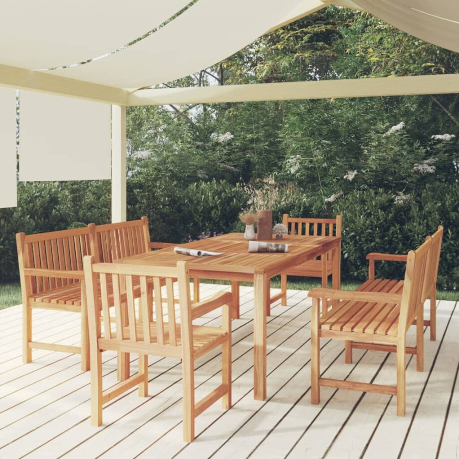 vidaXL 5-delige Tuinset massief teakhout afbeelding 1