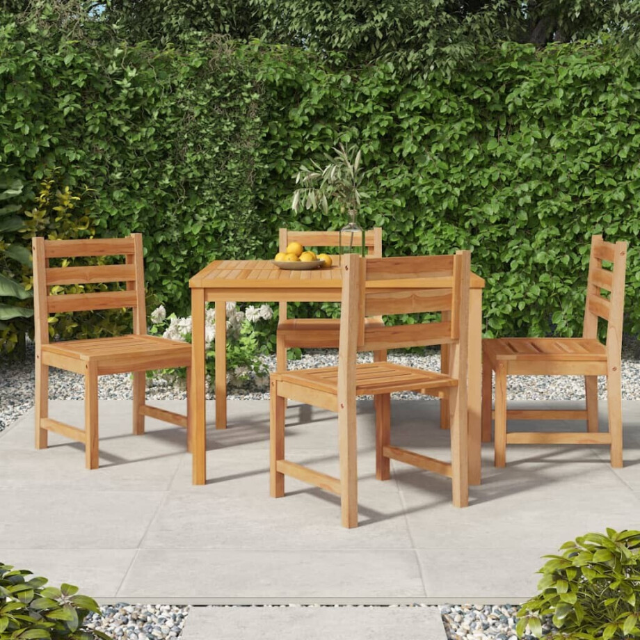 vidaXL Tuinstoelen 4 st massief teakhout vidaXL Tuinstoelen 4 st massief teakhout afbeelding 1
