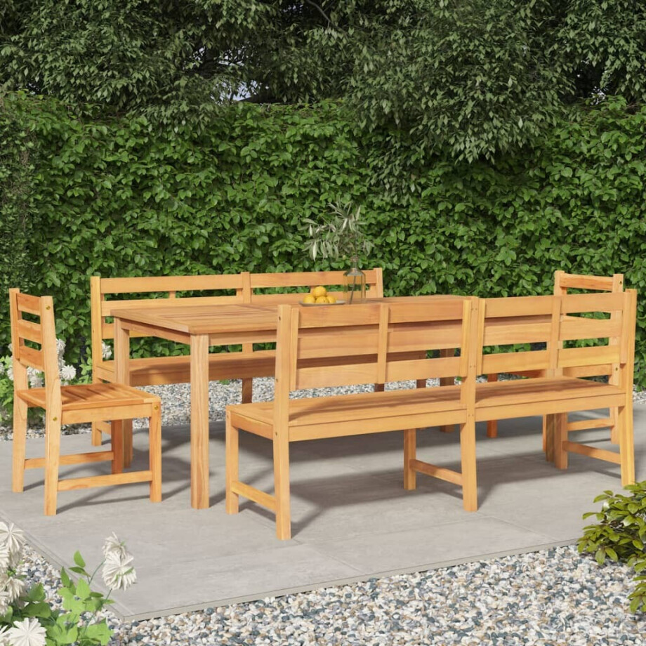 vidaXL 5-delige Tuinset massief teakhout afbeelding 1