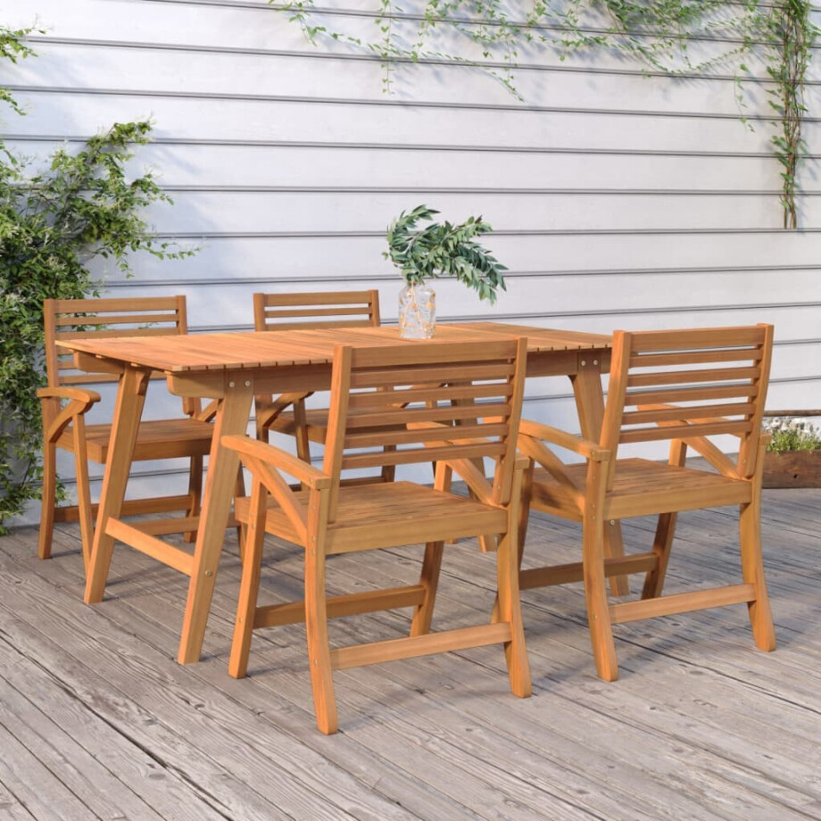 vidaXL Tuinstoelen 4 st 58x58x87 cm massief acaciahout afbeelding 1