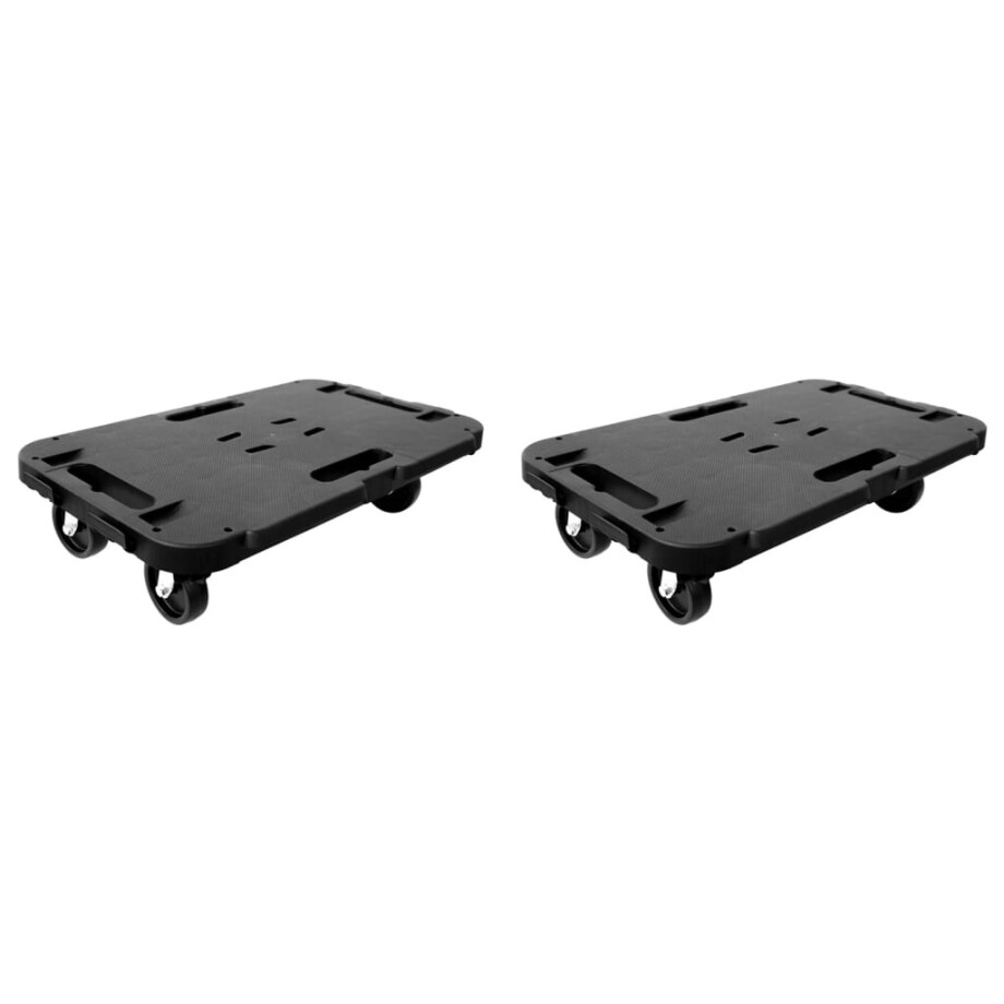 vidaXL Transporttrolleys 2 st 300 kg polypropeen zwart vidaXL Transporttrolleys 2 st 300 kg polypropeen zwart afbeelding 1