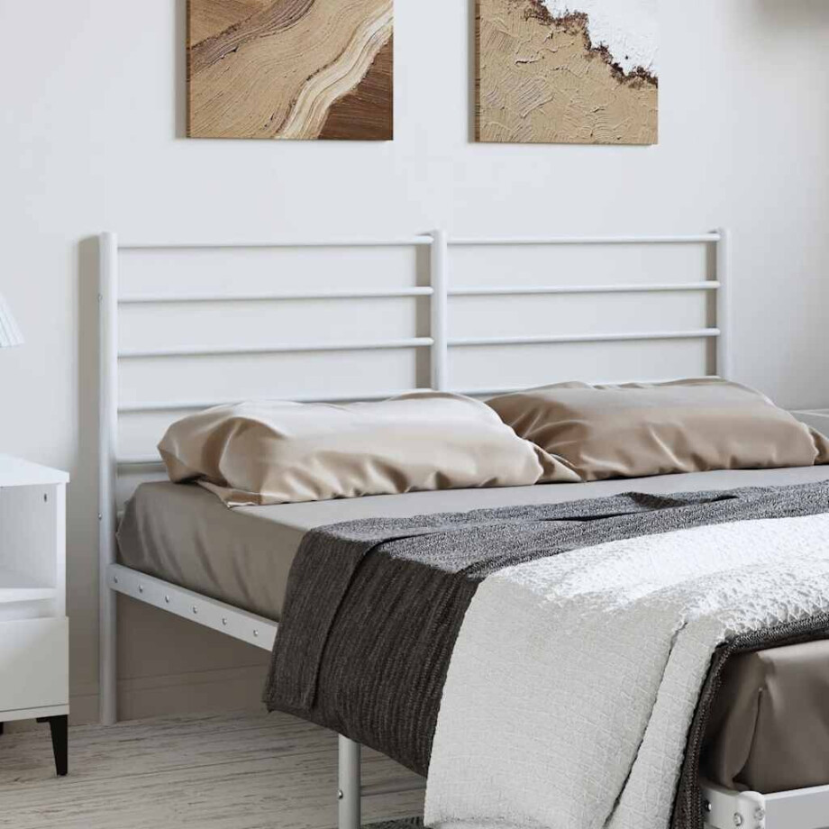 vidaXL Hoofdbord metaal wit 135 cm afbeelding 1