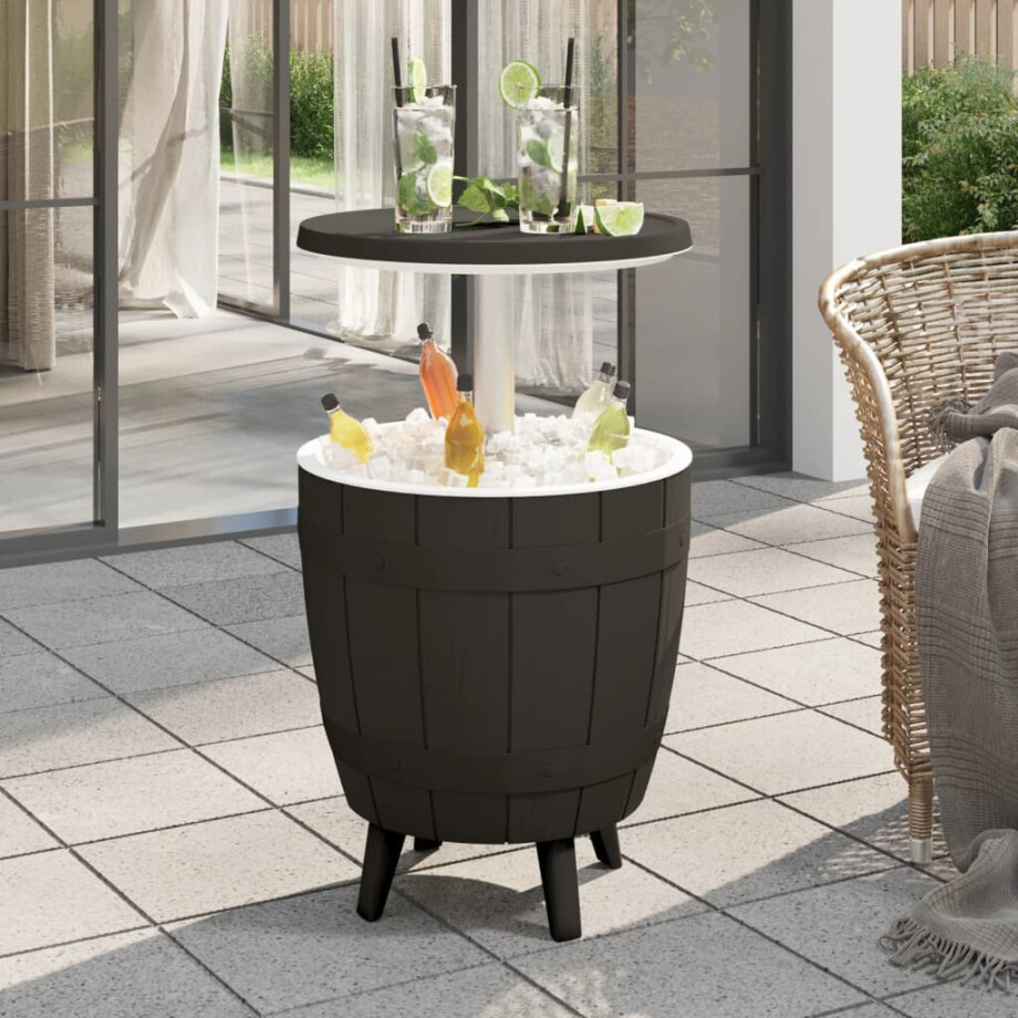vidaXL IJskoeltafel 3-in-1 polypropeen zwart afbeelding 1
