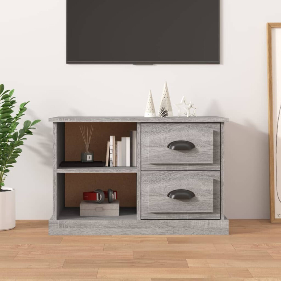 vidaXL Tv-meubel 73x35,5x47,5 cm bewerkt hout grijs sonoma eikenkleur vidaXL Tv-meubel 73x35,5x47,5 cm bewerkt hout grijs sonoma eikenkleur afbeelding 1