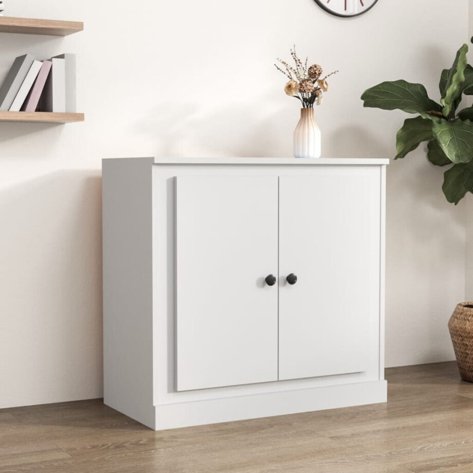 vidaXL Dressoir 70x35,5x67,5 cm bewerkt hout wit afbeelding 1