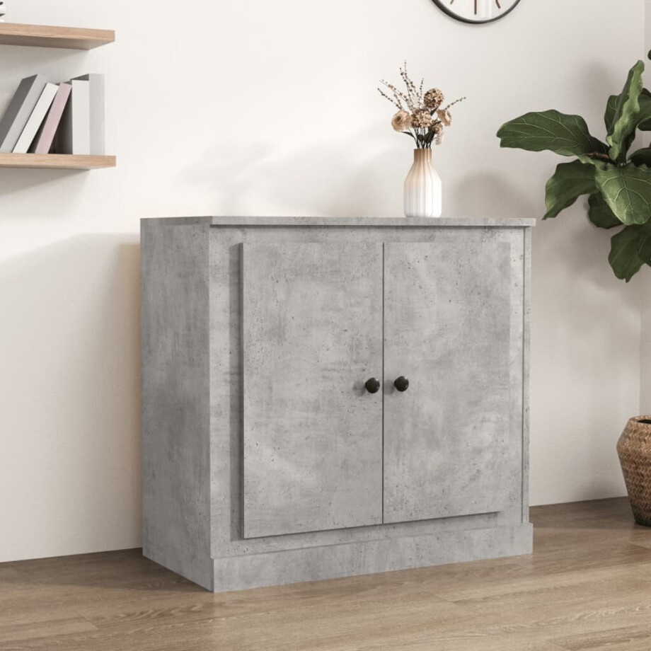 vidaXL Dressoir 70x35,5x67,5 cm bewerkt hout betongrijs afbeelding 1