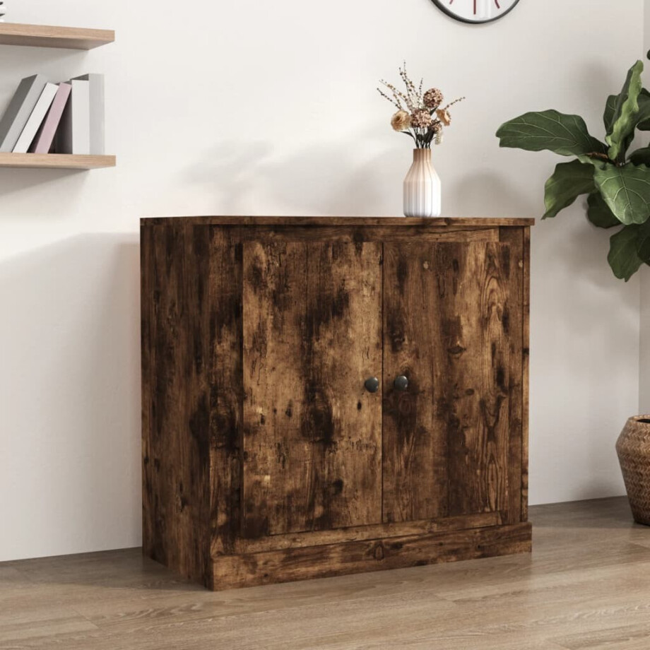 vidaXL Dressoir 70x35,5x67,5 cm bewerkt hout gerookt eikenkleurig afbeelding 1